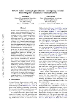 SBERT studies Meaning Representations: Decomposing Sentence Embeddings
  into Explainable Semantic Features