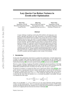 Lazy Queries Can Reduce Variance in Zeroth-order Optimization