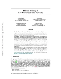 Efficiently Training Low-Curvature Neural Networks