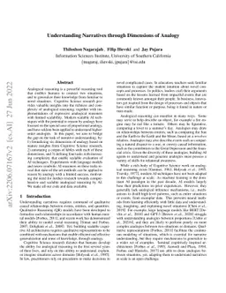 Understanding Narratives through Dimensions of Analogy