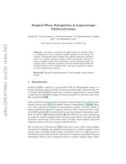 Surgical Phase Recognition in Laparoscopic Cholecystectomy