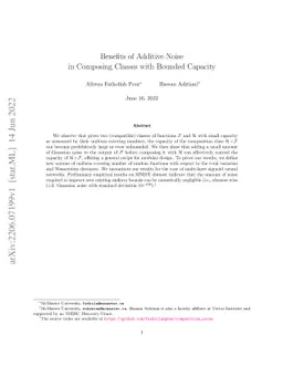 Benefits of Additive Noise in Composing Classes with Bounded Capacity