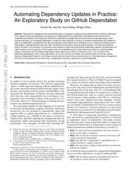 Automating Dependency Updates in Practice: An Exploratory Study on
  GitHub Dependabot