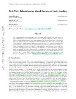 Test-Time Adaptation for Visual Document Understanding