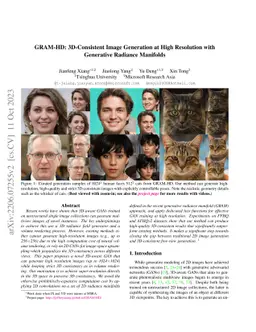GRAM-HD: 3D-Consistent Image Generation at High Resolution with
  Generative Radiance Manifolds
