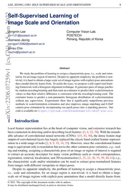 Self-Supervised Learning of Image Scale and Orientation