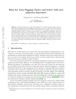 Born for Auto-Tagging: Faster and better with new objective functions