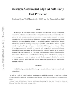Resource-Constrained Edge AI with Early Exit Prediction