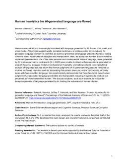 Human heuristics for AI-generated language are flawed