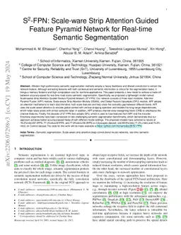 S$^2$-FPN: Scale-ware Strip Attention Guided Feature Pyramid Network for
  Real-time Semantic Segmentation