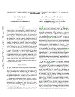 FRCRN: Boosting Feature Representation using Frequency Recurrence for
  Monaural Speech Enhancement