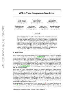 VCT: A Video Compression Transformer