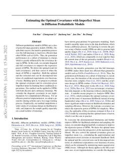 Estimating the Optimal Covariance with Imperfect Mean in Diffusion
  Probabilistic Models