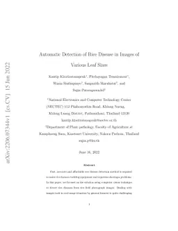 Automatic Detection of Rice Disease in Images of Various Leaf Sizes
