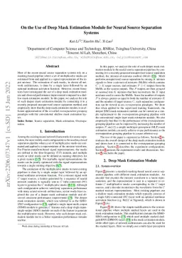 On the Use of Deep Mask Estimation Module for Neural Source Separation
  Systems