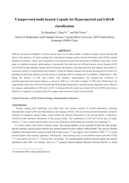 Unsupervised multi-branch Capsule for Hyperspectral and LiDAR
  classification