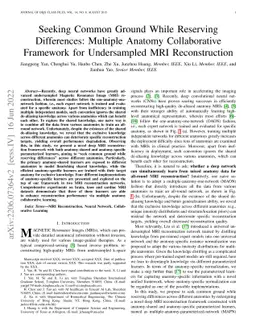 Seeking Common Ground While Reserving Differences: Multiple Anatomy
  Collaborative Framework for Undersampled MRI Reconstruction