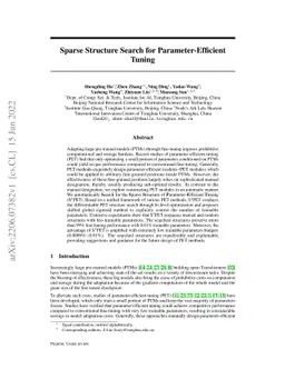 Sparse Structure Search for Parameter-Efficient Tuning
