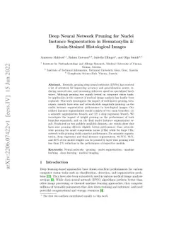 Deep Neural Network Pruning for Nuclei Instance Segmentation in
  Hematoxylin & Eosin-Stained Histological Images