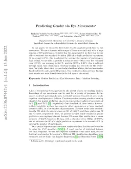Predicting Gender via Eye Movements