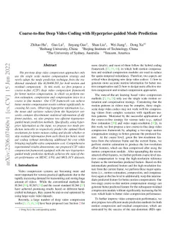 Coarse-to-fine Deep Video Coding with Hyperprior-guided Mode Prediction