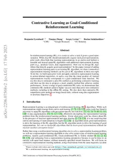 Contrastive Learning as Goal-Conditioned Reinforcement Learning