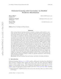 Federated Learning with Uncertainty via Distilled Predictive
  Distributions
