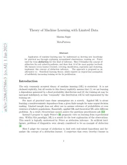 Theory of Machine Learning with Limited Data