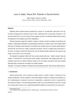 Learn to Adapt: Robust Drift Detection in Security Domain