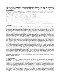 BIO-CXRNET: A Robust Multimodal Stacking Machine Learning Technique for
  Mortality Risk Prediction of COVID-19 Patients using Chest X-Ray Images and
  Clinical Data