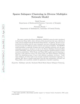 Sparse Subspace Clustering in Diverse Multiplex Network Model