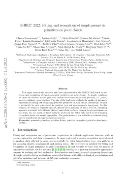 SHREC 2022: Fitting and recognition of simple geometric primitives on
  point clouds