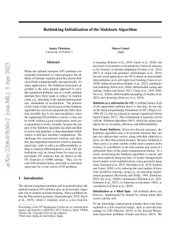 Rethinking Initialization of the Sinkhorn Algorithm