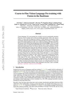 Coarse-to-Fine Vision-Language Pre-training with Fusion in the Backbone