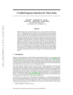 A Unified Sequence Interface for Vision Tasks