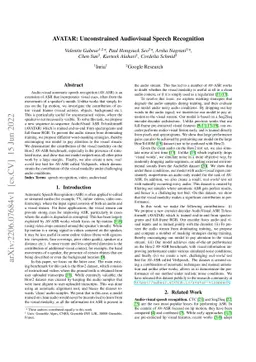 AVATAR: Unconstrained Audiovisual Speech Recognition