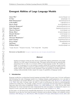 Emergent Abilities of Large Language Models