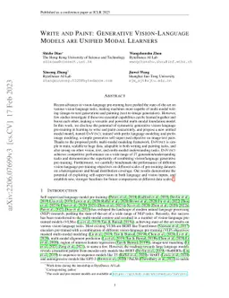 Write and Paint: Generative Vision-Language Models are Unified Modal
  Learners