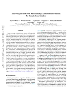 Improving Diversity with Adversarially Learned Transformations for
  Domain Generalization