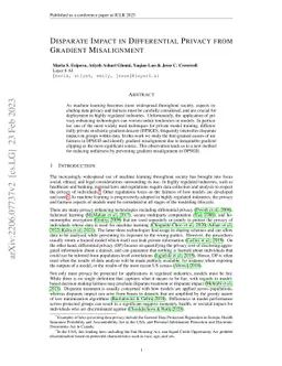 Disparate Impact in Differential Privacy from Gradient Misalignment