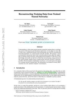 Reconstructing Training Data from Trained Neural Networks