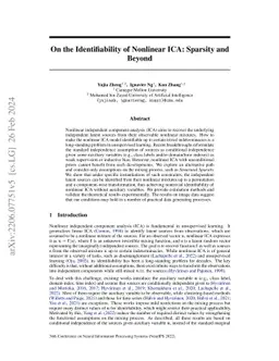On the Identifiability of Nonlinear ICA: Sparsity and Beyond