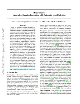 HyperImpute: Generalized Iterative Imputation with Automatic Model
  Selection