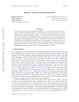 Robust Attack Graph Generation