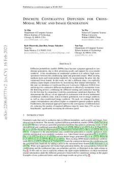 Discrete Contrastive Diffusion for Cross-Modal Music and Image
  Generation