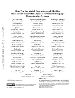 Alexa Teacher Model: Pretraining and Distilling Multi-Billion-Parameter
  Encoders for Natural Language Understanding Systems