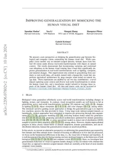 Improving generalization by mimicking the human visual diet