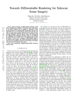 Towards Differentiable Rendering for Sidescan Sonar Imagery