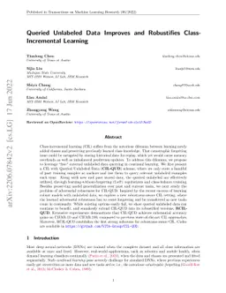 Queried Unlabeled Data Improves and Robustifies Class-Incremental
  Learning