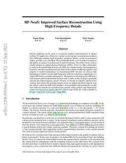 HF-NeuS: Improved Surface Reconstruction Using High-Frequency Details